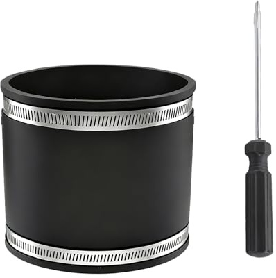 Rubber Coupling, 100 mm Flexible, 2 Stainless Steel Hose Clips | Noise-Reducing Sleeves with Crewdriver, Rubber Coupler for Connecting Duct Fans Carbon Filter Rigid Pipe