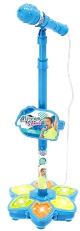 Micros sur Pied Enfant | Microphone avec Support pour Enfant avec Micŕo Et Hauteur Réglable | Micros EnfantPour Chanter, Cadeau Anniversaire Et Fêtes