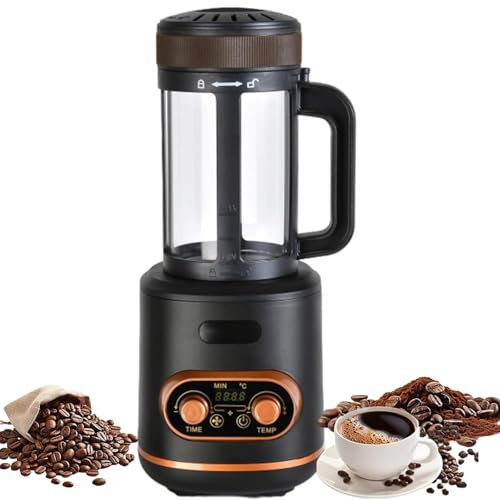 Máquina Tostadora de Café 2400W, Tostador de Aire Caliente 300g con Temporizador & Temperatura Ajustable, Enfriamiento Automático, Cámara de Vidrio para Hogar & Café
