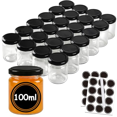 BLIENKREBY 24 Stück 100ml - Einmachgläser mit Schraubdeckel