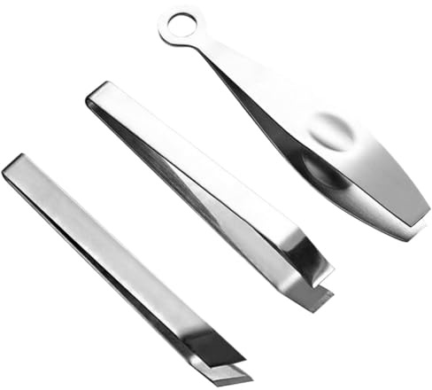 JOINPAYA Pince à Épiler Manuelle en Acier Inoxydable Lot de 3 pour Arêtes de Poisson et Poils de Porc Adaptée la Préparation de Volailles