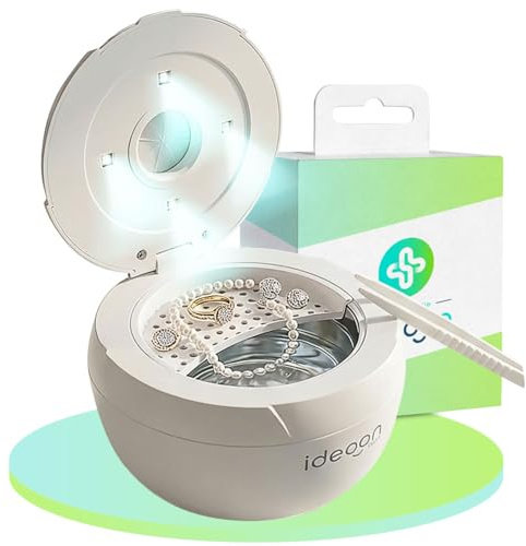 ideoon Profi Ultraschallreiniger 25 Watt, Hygienisch & Gründlich: Zahnspangenreiniger, Make-up-Pinselreiniger, Schmuckreiniger, u.v.m. – Klein & Effektiv