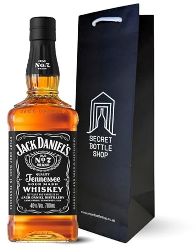 Jack Daniels Tennessee Whiskey & Gift Bag 70 cl | Authentic American Spirit | Smooth & Balanced | 40% ABV