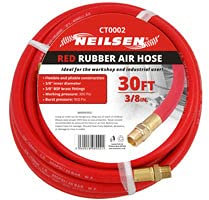 Neilsen CT0002-3/8in x 30ft Rubber Air Hose | 300 PSI Working Pressure | BSP Brass Fittings | Flexible Heavy-Duty Hose for Air Compressor and Pneumatic Tool Applications
