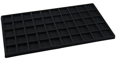 boxdisplays Black Velvet 50 Compartment Tray Insert (BD96-50) - Full Size