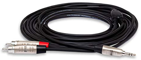 Hosa HMR-010Y, Pro Stereo Breakout, REAN 3.5 mm TRS to Dual RCA, 10 ft
