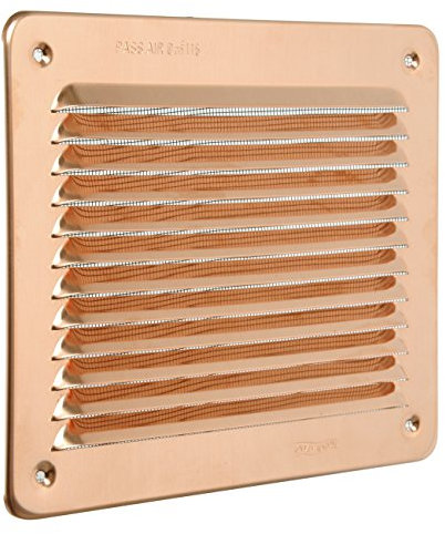 La Ventilazione LBR1916RA Griglia Rettangolare da Sovrapporre, Rame, 193x165 mm