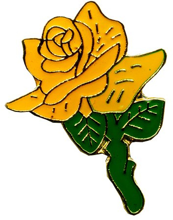 Gelbe Rose Freundschaft Platonische Liebe Blume Badge Button Pin Anstecker 0668