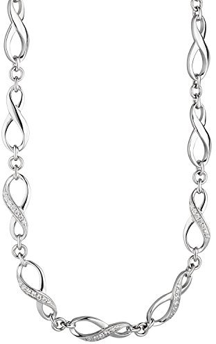Jobo Damen Collier Halskette Unendlich 925 Silber mit Zirkonia 48 cm Kette Silberkette