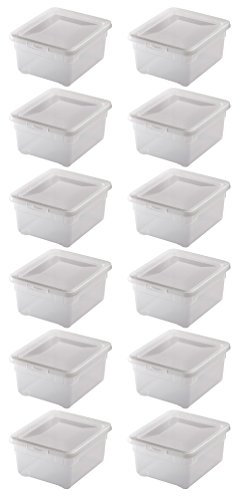 Rotho Clear Boxen 12x Aufbewahrungsboxen „Clear Box“ mit 2 Litern, 19,0 x 16,5 x 9,0 cm - transparent - stapelbar - Kunststoff