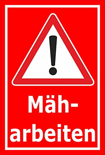 Melis-Folienwerkstatt Schild Mäharbeiten - 30x20cm - Bohrlöcher - 3mm Aluverbund – 20 VAR S00359-007-D