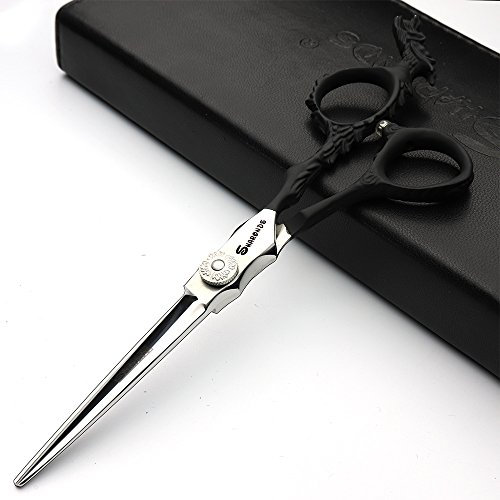 6Zoll Friseur Schere Frisur Studio Salon Schere High-End Friseur Hair Styling Schere aus 440 C + Effilierschere(6 Zoll Flache Schere-B)