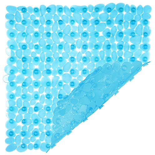 Circul Duscheinlage 53 x 53 cm türkis transparent Kieselsteinoptik, Neue Saugnoppen bessere Antirutschfunktion