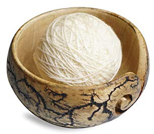 GoCraft Wooden Yarn Storage Bowl | Knitting Crochet Accessories (5.5 X 3)