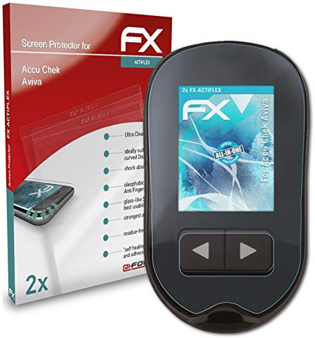 atFoliX Schutzfolie kompatibel mit Accu Chek Aviva Folie, ultraklare und flexible FX Displayschutzfolie (2X)