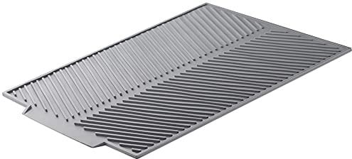 Navaris Alfombra escurreplatos de silicona - Alfombrilla para secar platos - Escurridor de cocina sin BPA - Bandeja de goma con goteo - 43 x 33.5 CM