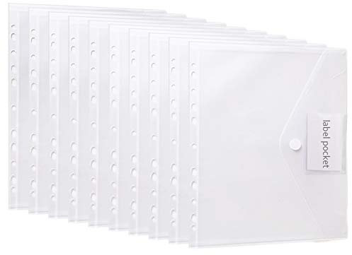 LISOPO 20er-pack Dokumententasche A4 (Etikettentasche Insgesamt zu 1100+ Papiers) Sammelmappen Sichttaschen Dokumenten Mappen mit EURO-Lochung,Etikettentasche，Klappe und Klettverschluss…