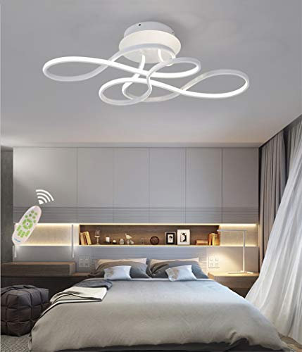 GHY LED Deckenleuchte Modern Wohnzimmerlampe Creative Aluminium Acryl Design Lampe Decke Fixture Beleuchtung Innen Dekorative Deckenbeleuchtung Für Schlafzimmer Küche Büro,Weiß,70x40cm/110W
