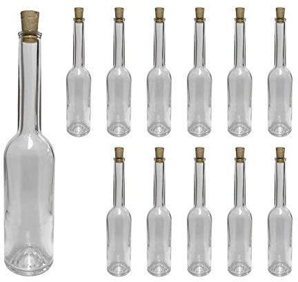 12 leere Glasflaschen klar 100ml Opera inkl. Verschluss, Schnapsflasche, Flaschen zum Befüllen