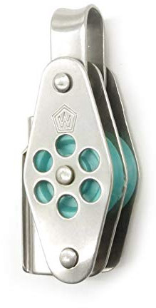 Wichard Edelstahl Doppelblock 2-Fach Block mit Klemme 30624 Hundsfott Tau-Ø 5mm