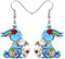DOWAY Cute Ostereier Kaninchen Ohrringe Acryl Osterhase Dangle Schmuck Geschenke für Damen Mädchen lustig Ostern Deko (Sapphire)