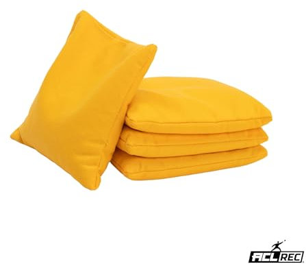 Wicked Wood Games Cornhole Bags – 1 x 4 Offizielle ACO-konform – (gelb)