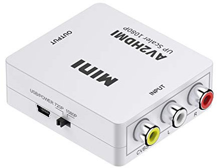Eono RCA auf HDMI Adapter, AV auf HDMI Konverter Adapter Unterstützung von 1080P mit USB Ladekabel Kompatibel mit PC Xbox PS5 PS4 TV STB VHS VCR Kamera (Weiß)