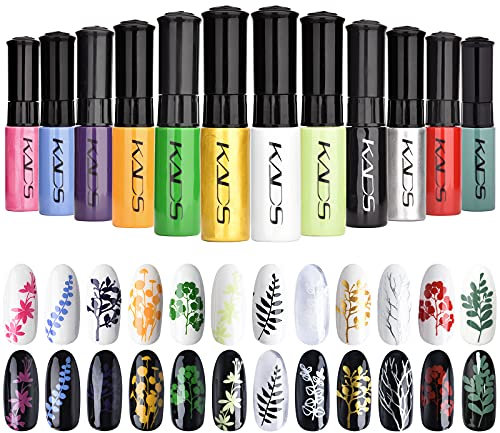 KADS Nail Art Stamping Polish Set Manicure Lacquer Use with Stamping Template Nail Art Decoration Tools (12Pcs)