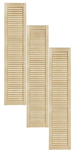 Lamellentüren Holz 3er Pack 294x1406 mm | Holztür aus massiver Kiefer mit fühlbarer Struktur | Möbelfronten für kreative Renovierung | Lamellentür für Schrank oder Garderobe | Natur