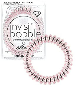 invisibobble Slim Haargummi Rosa 3x Dünne Haargummis Rose für Mädchen & Damen eleganter Look & starker Halt designed im Herzen Münchens