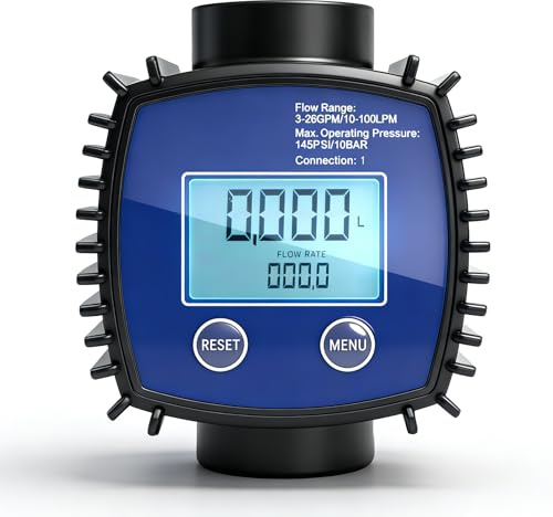 Uadme Durchflussmesser Wasser, 1 Zoll Innengewinde Hochpräziser Wasser Durchflusssensor, Digitaler Turbine Flowmeter, für Diesel Benzin Harnstoff Wasser Öl, 5-120 Liter/Minute