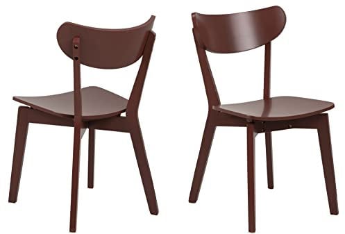 AC Design Furniture Roxanne Esszimmerstühle 2er Set, H: 79,5 x B: 45 x T: 55 cm, Terracota, Holz, 2 Stk.