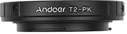 Andoer T2-PK Metal Lens Mount Adapter Ring T/T2 Mount Lens Adapter Replacement for Pentax K-70/K-50/K-30/K-500/K-1/K-3/K-3 II/K-5 IIs/K-5 II/K-5/K-7 K-Mount Cameras