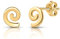 Amberta Damen Himmlisch Ohrstecker aus 925 Sterling Silber: 18K Vergoldete Spiral Ohrstecker