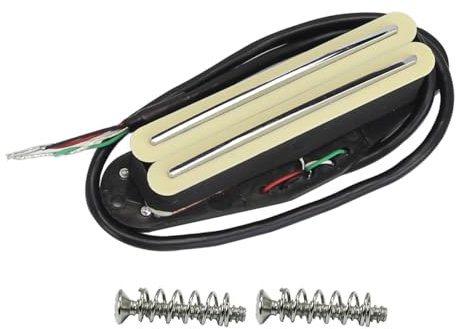 FLEOR Hot Rail Keramik Single Coil Sized Humbucker Pickup 6-7K Tonabnehmer für ST E-Gitarre, Creme