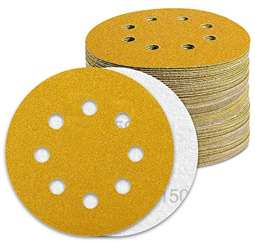 Schleifpapier 125mm Klett Schleifscheiben 150 Körnung 8 Loch 100St. für Exzenterschleifer Schleifmaschine Poliermaschine