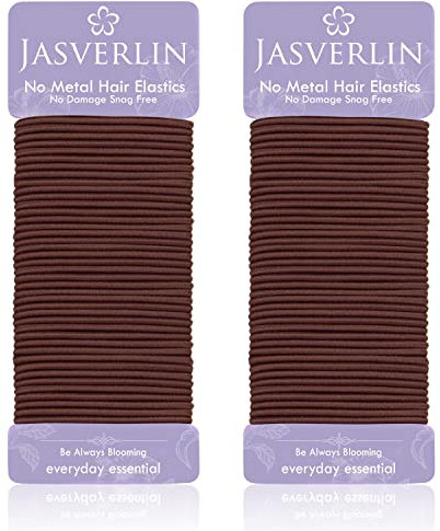JASVERLIN Kleine Haargummis, Gummibänder Beschädigungsfrei Kein Ziehen Pferdeschwanzhalter Geflochtene Styling Bänder für Frauen Mädchen Dünn Fein bis Mittel Haargummi Zubehör 2mm 80 Stück (Auburn)