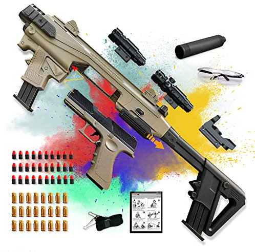 Toy Foam Blaster&Plastic Gun for Boys with Accessory Kit, Manual Toy Modes Educational Toy Gadget Game, Kids Toys for 9+ Year Old Boys Girls Christmas