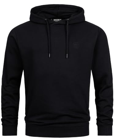 Indicode Herren Simpson Kapuzenpullover Langarm Sweatshirt mit Kapuze | Klassischer Pullover mit weicher Sweatqualität, Kapuzenpullover, Sweatshirt, Freizeitpullover, Basic Hoodie für Männer