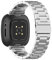H.May Armband Kompatibel mit Fitbit Versa 2/1 Armband, Edelstahl Metall Ersatz Band Uhrenarmband Armband Kompatibel mit Fitbit Versa 2/1/Lite, Silber