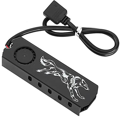 M.2 2280 SSD Heatsink Aluminum Alloy RGB Deskstop SSD Radiaotr 12V M.2 Heasink Cooler with Fan for M.2 2280 Solid State Drive