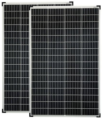 Lot de 2 panneaux solaires mono, 180 W, 36 V, 10 barres de bus 210 mm, format cellulaire
