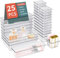 25 Stücke Schubladen Organizer mit 4 Größen, Make up Ordnungssystem, Schminktisch Organizer Stapelbare Aufbewahrungsboxen Schubladenteiler Ordnungssystem Einsetzbar für Makeup, Küchen, Bad, Büro
