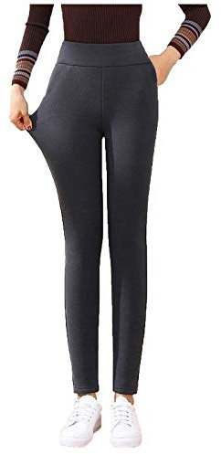 Pantalones de chándal de forro polar, cintura alta, cintura alta, pantalones de ocio, elegantes, pantalones largos de forro polar para mujer, cálidos, largos, elásticos, para exteriores, para