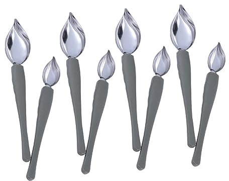 IMIKEYA 10pcs Professional Dessert Decorating Spoons of Tapered Tip Spatulas Stainless Steel Culinary Drawing Tools for Cooking