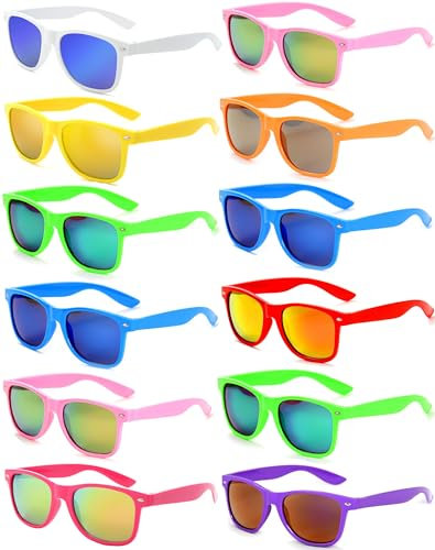 Eyegla 12 Stücke Bunte Neon Party Sonnenbrillen Set Vintage Coole Lustige Party Brillen Für Damen Herren