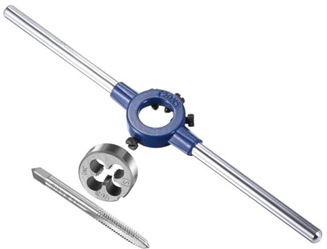 CoCud Set Manico Maschio Filiere, Filiere Unc 1/4-20 Adatte OD 11mm 20mm / Filiere M3-M4, Kit Attrezzi Filettatura Acciaio Alta Velocità-(Applicazioni: Riparazione Filettature)