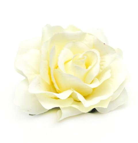 Wisafory 10 Stück Künstliche Blumenköpfe Rosen Blütenköpfe RosenKöpfe Kunst Blumen Rosen Köpfe Kunstblumen Rosen Seidenblumen Dekoration für Hochzeit Party DIY Basteln 11 cm Beige