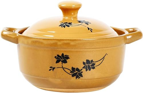 Ceramic Casserole Dish With Lid - Non Stick Stock Pot, Traditional Crafts Oven Safe Clay Pot For Cooking - Stone Pot Made Of Natural Clay