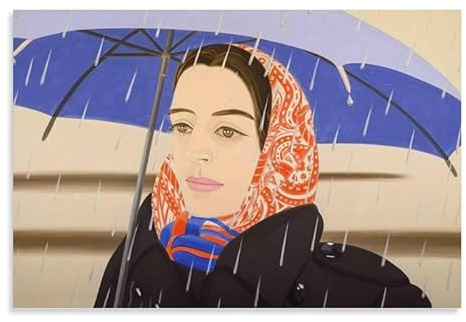 HKAHF AJWUQ Alex Katz Poster Alex Katz Wandkunst Halten Sie einen Regenschirm Drucke Frau Bild Vintage Abstrakte Leinwand Gemälde für Wohnzimmer Dekor 20x30cm Kein Rahmen